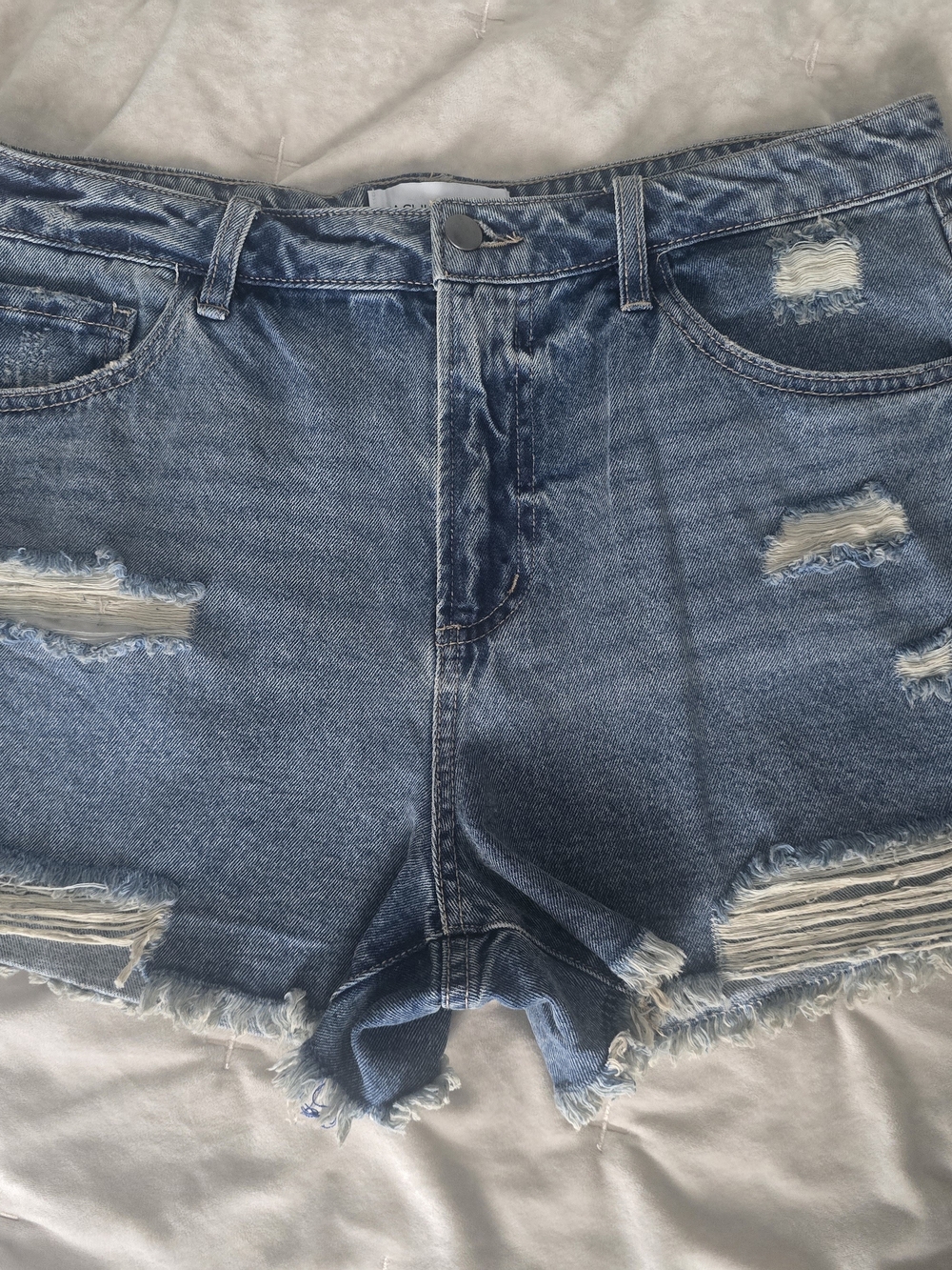 Fashion Nova So Pressed Ripped Denim Shorts